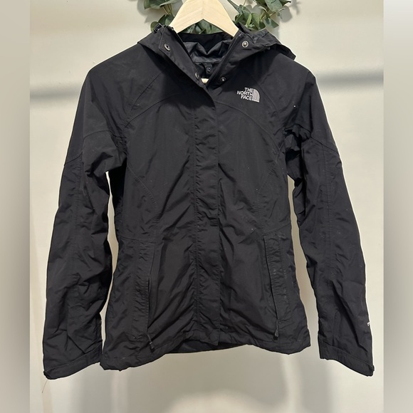 The North Face Women’s Black Rain Utility Zip Up Jacket with hoodie size XS - Picture 2 of 7